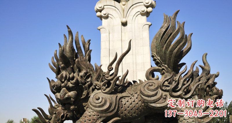 威海中领雕塑:神兽火麒麟铜雕定制