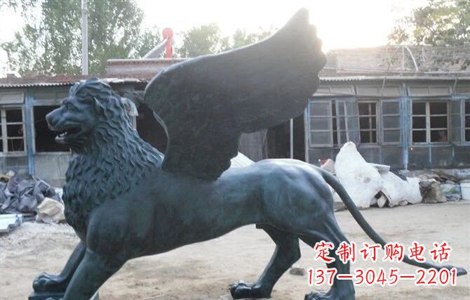 威海马可飞狮雕塑,完美展现古典风采