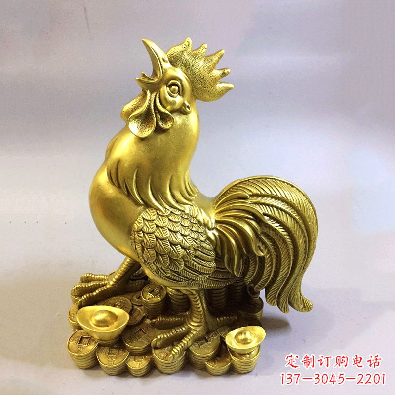 威海风雅纯铜抓钱鸡雕塑