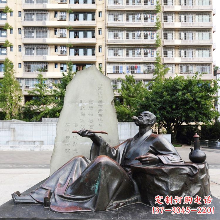 威海尊贵古朴的古代诗人情景雕塑——杜甫雕塑