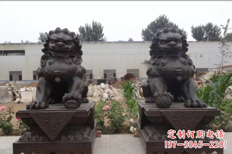 威海狮子铜雕像