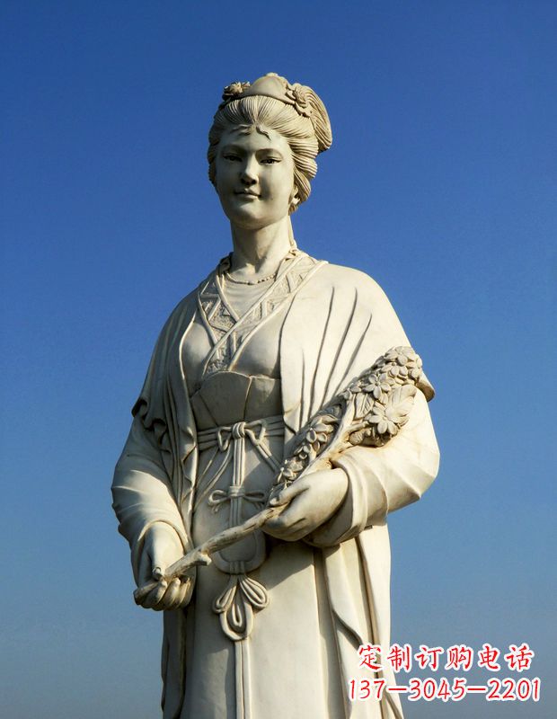 威海十二花神之八月桂花徐禹汉白玉古代美女雕像