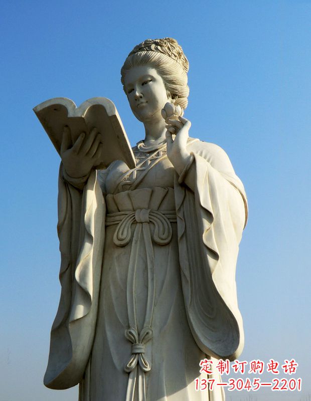威海十二花神之十一月山茶花王昭君汉白玉古代美女雕像
