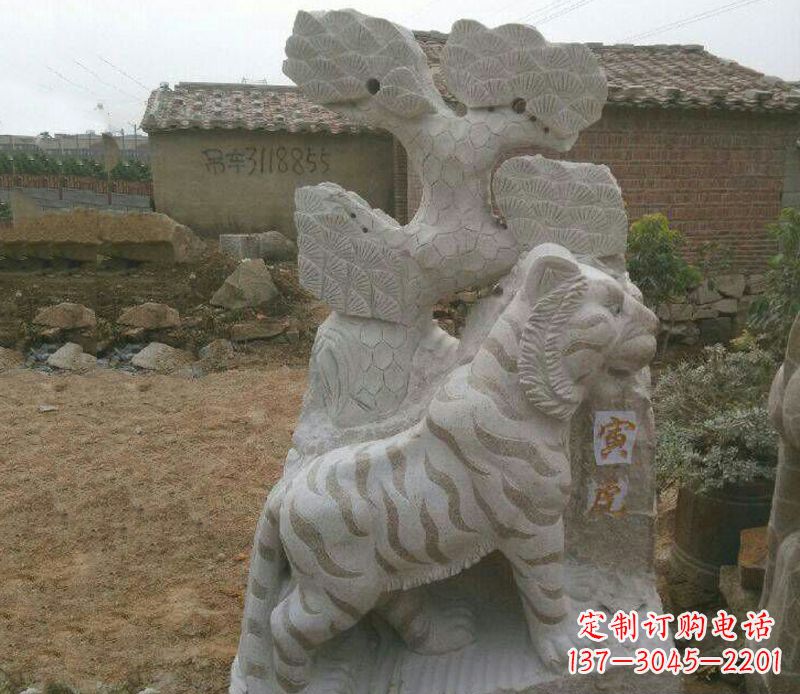 威海十二生肖动物老虎石雕