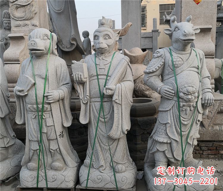 威海十二生肖动物石雕,悦目明快!