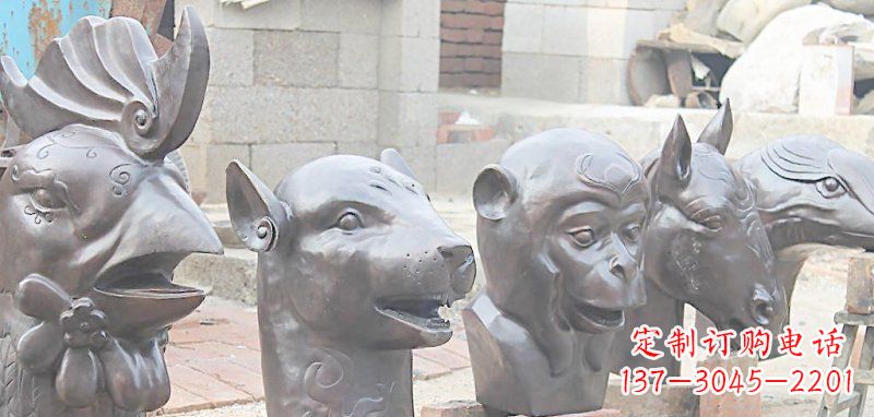 威海十二生肖兽首动物铜雕
