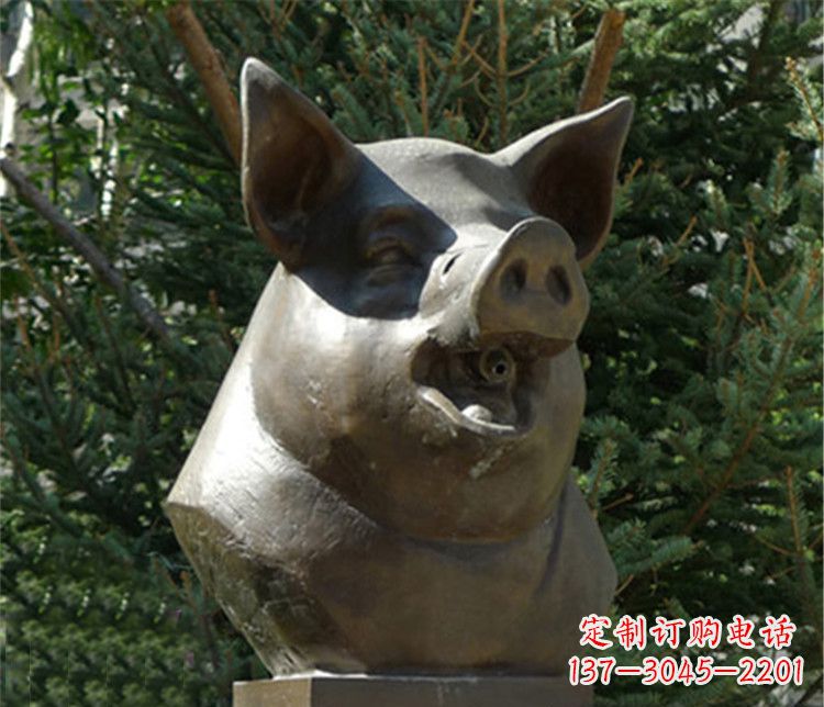 威海十二生肖猪首铜雕,让你敬佩万年历史的艺术精髓