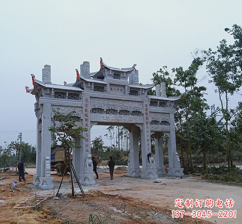 威海领雕塑专业定制仿古牌坊雕塑,拥有多年专业…