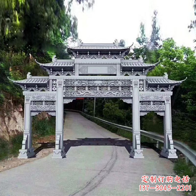 威海艺术品般的牌楼雕塑