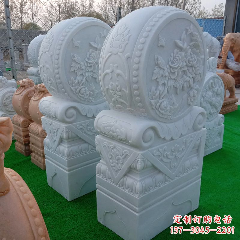 威海石雕方柱门墩雕塑,精美无穷