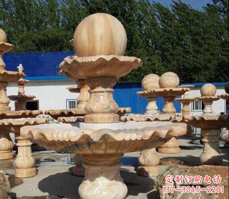 威海石雕风水球景观雕塑