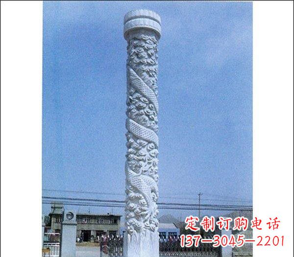 威海中领雕塑厂家-优质定制龙柱石雕