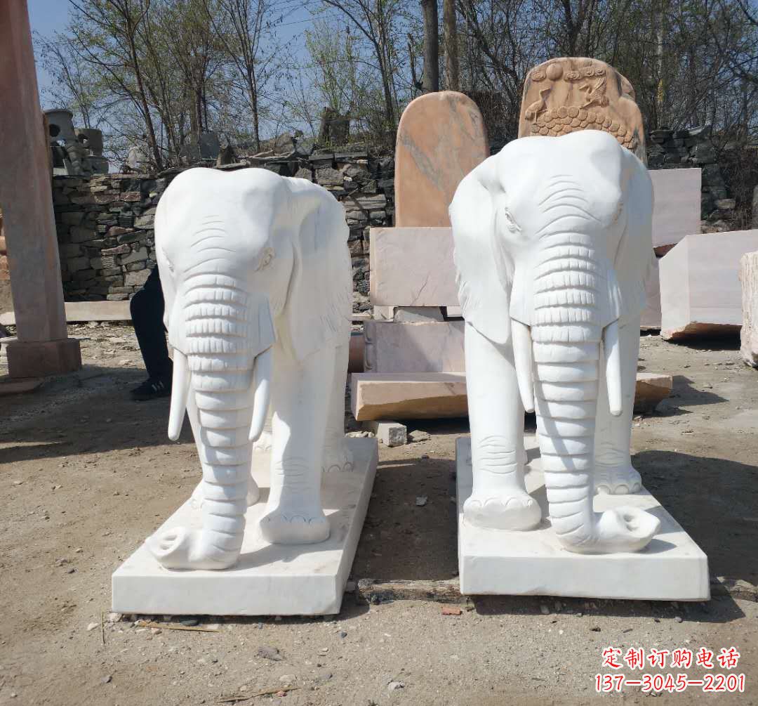 威海石雕汉白玉大象 (2)