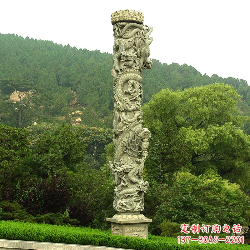 威海石雕龙柱-景区园林装饰文化柱