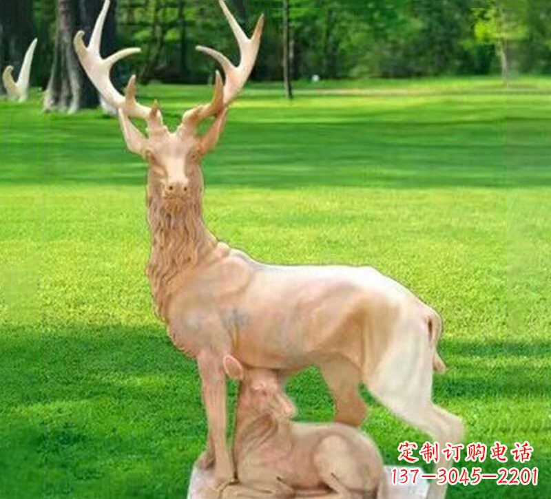 威海石雕鹿动物雕塑