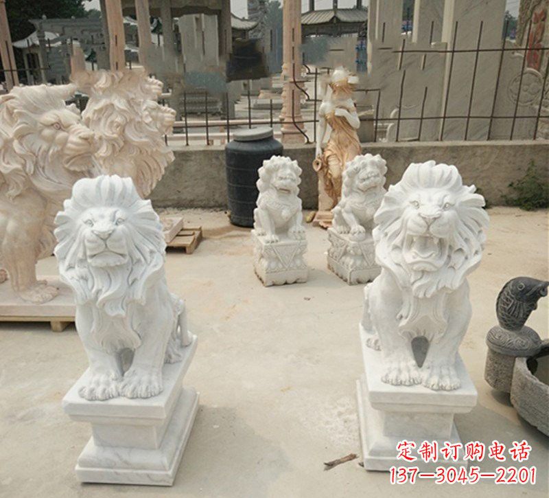 威海传承欧式历史的狮子雕塑