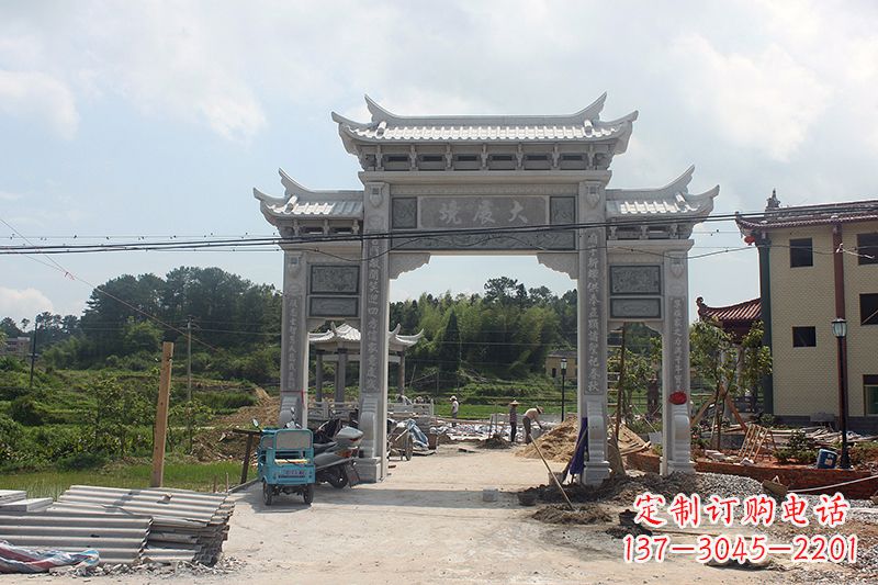 威海中领雕塑:牌坊浮雕墙仿古雕塑工艺