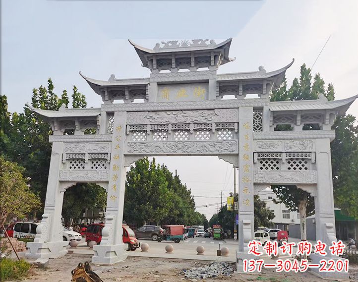 威海石雕牌坊-人物雕塑定制