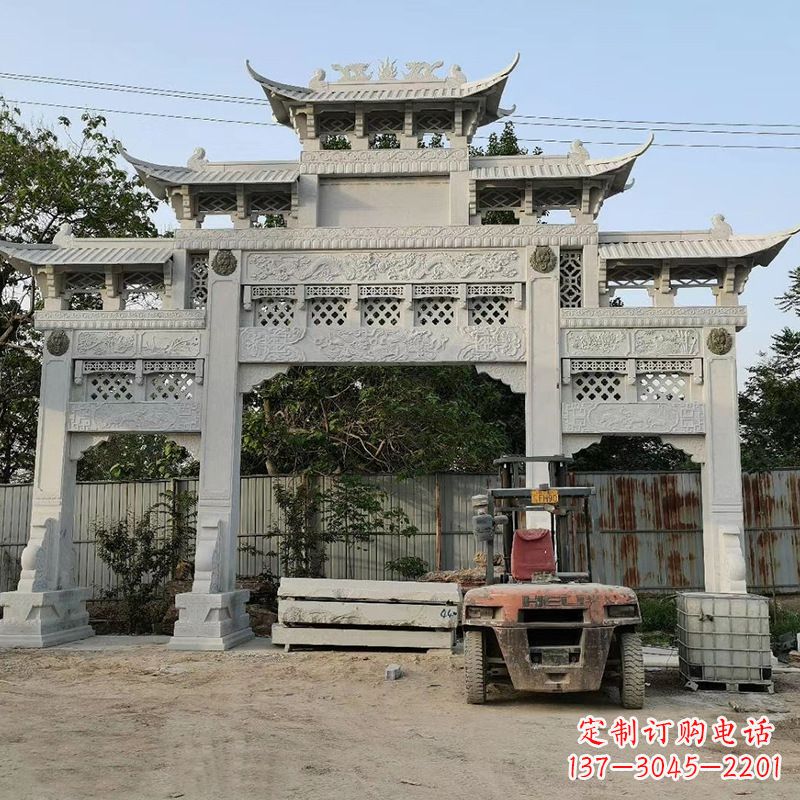 威海石雕牌坊楼兰雕塑