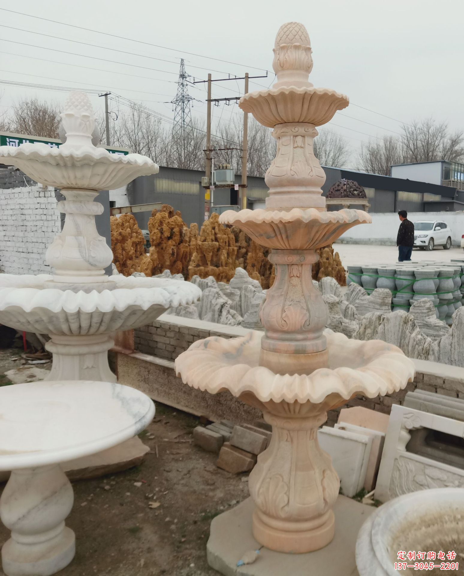 威海精美石雕喷泉风水球,为家居增添灵气