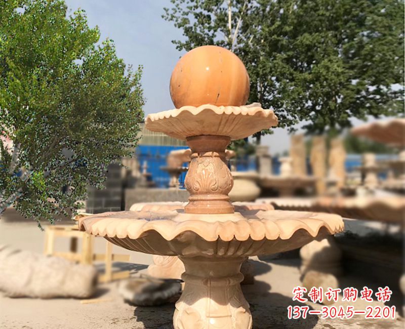 威海石雕喷泉黄锈石