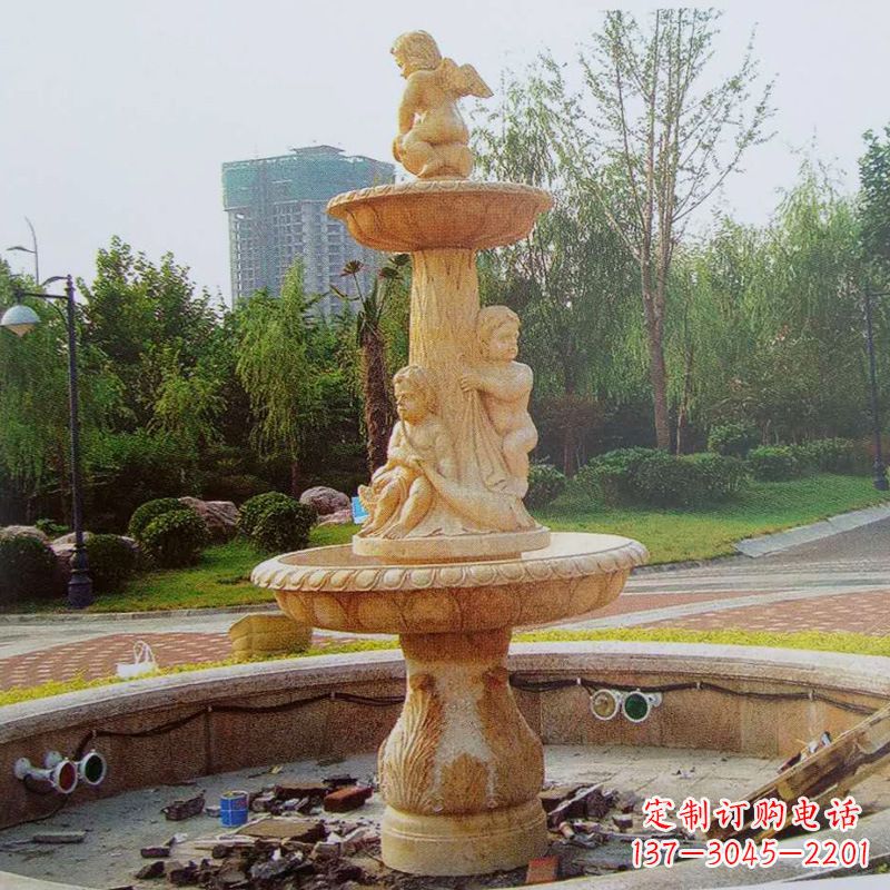 威海石雕喷泉龙头——美观优雅的水景定制