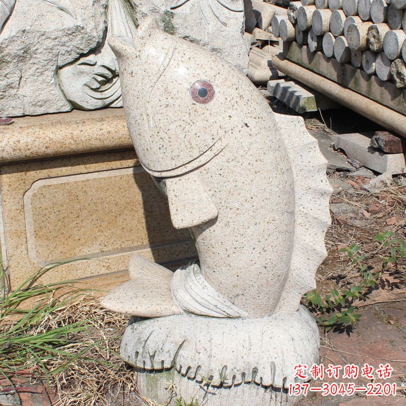威海石雕喷泉鱼