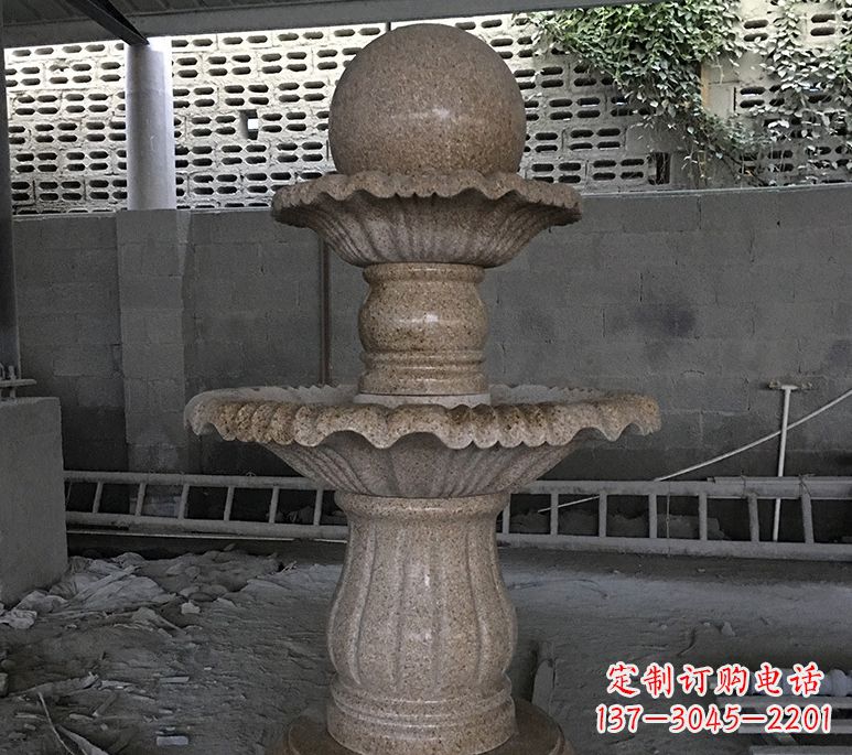 威海石雕喷泉小鱼