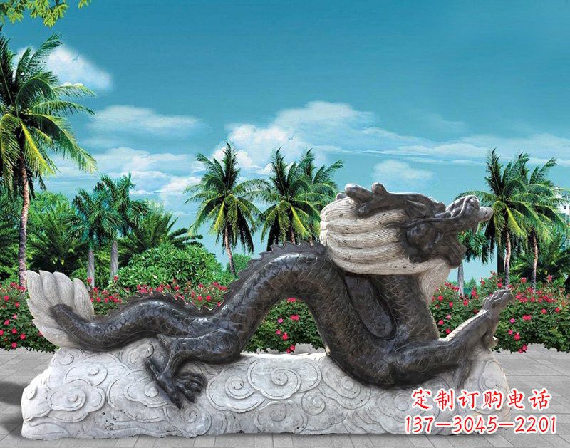 威海中领雕塑:精美石刻喷水龙雕塑