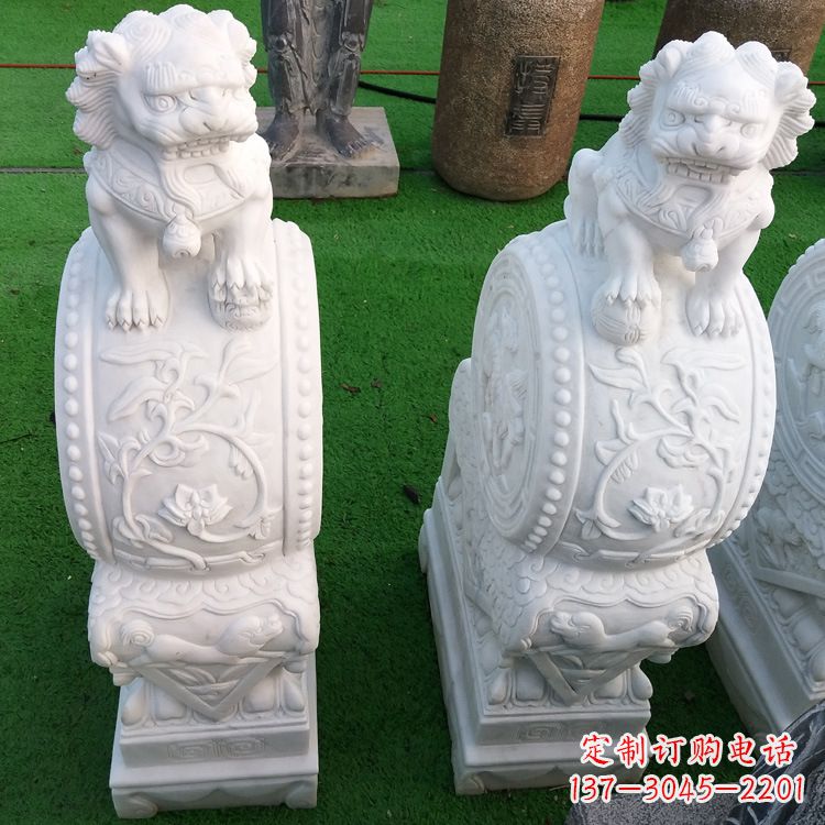 威海石雕青石貔貅门墩雕塑