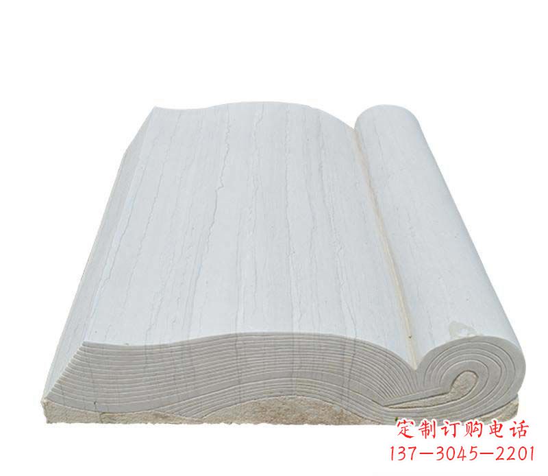 威海石雕无字书籍雕塑