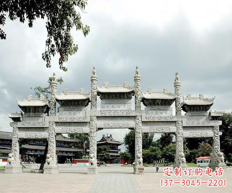 威海石雕五门牌坊