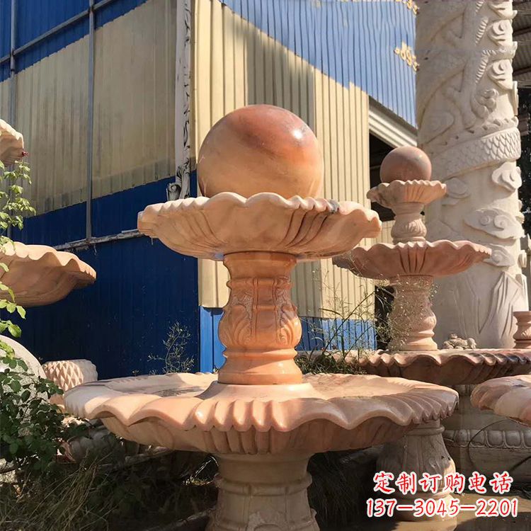 威海石雕五福临门风水球