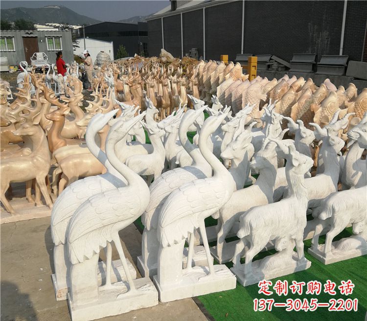 威海石雕仙鹤雕塑