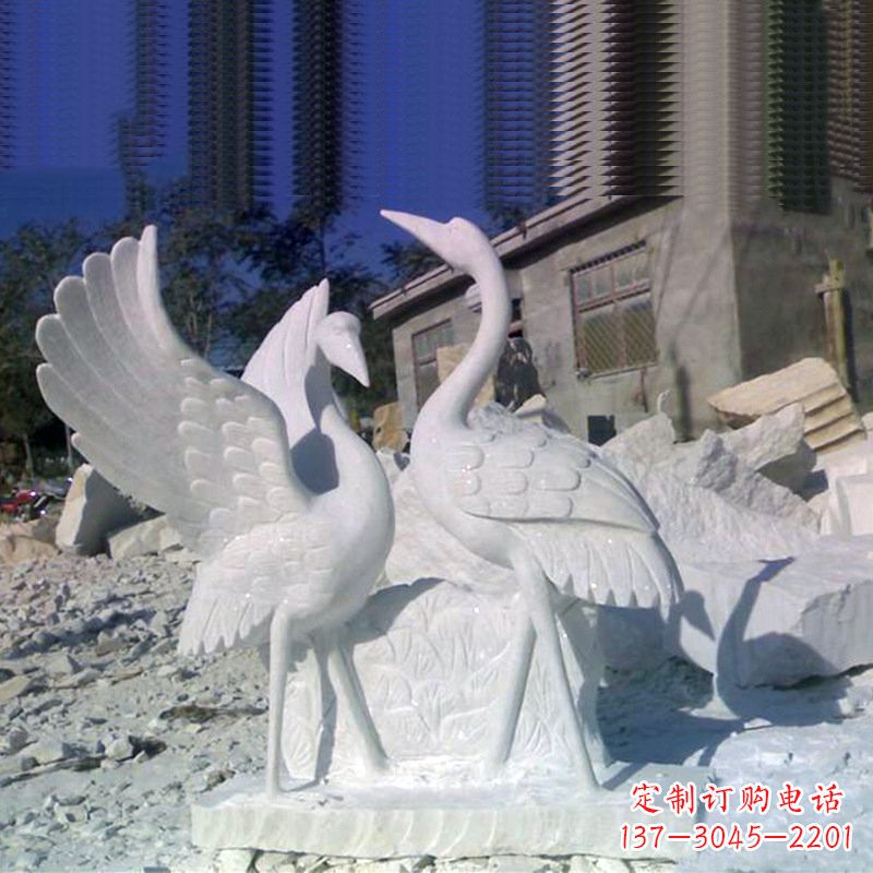 威海石雕仙鹤低头