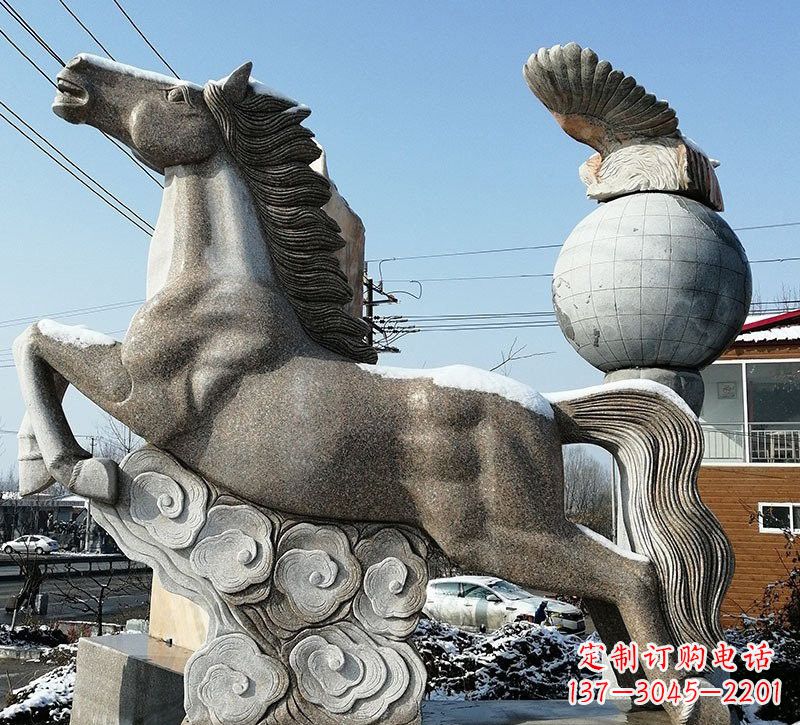 威海石雕祥云奔马