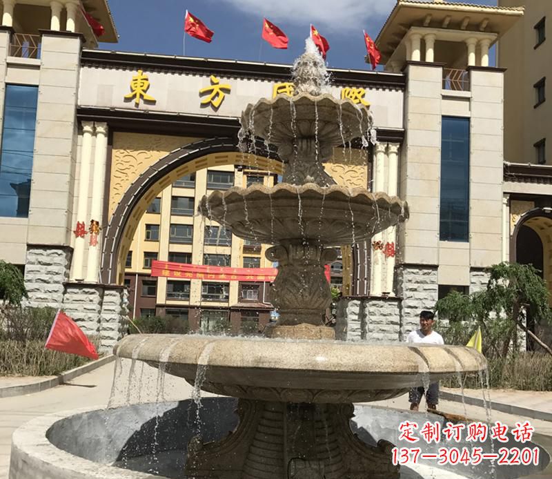 威海石雕小区大型喷泉雕塑