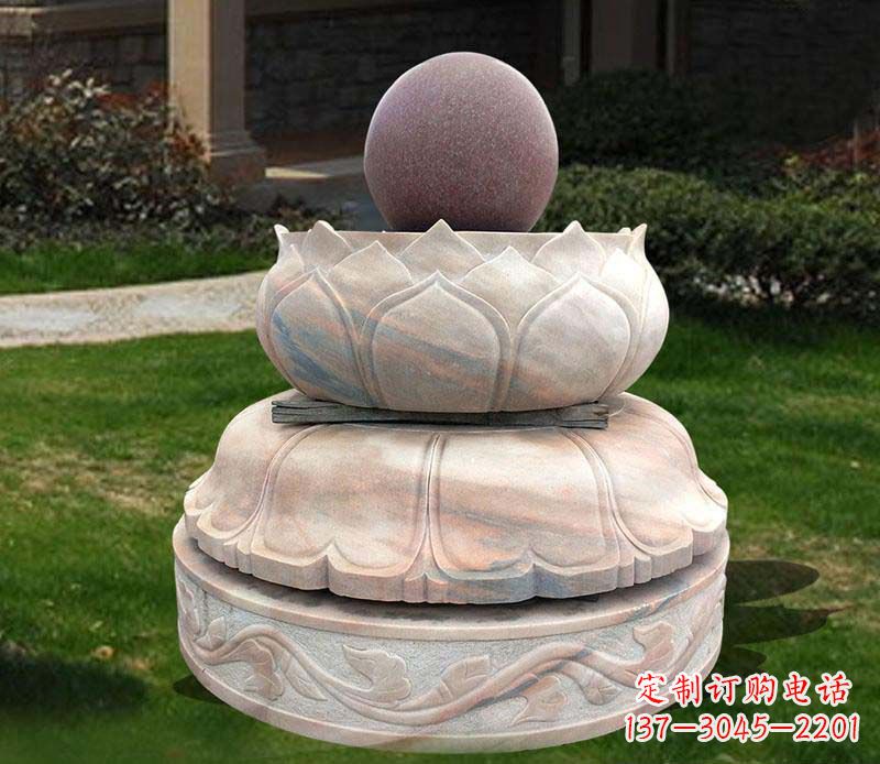 威海石雕小区风水球雕塑