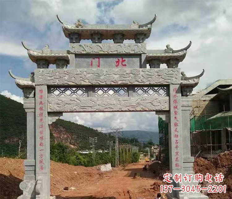 威海石牌坊单门牌坊石雕