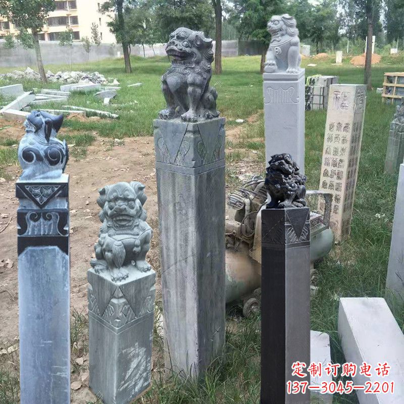威海石狮子拴马柱