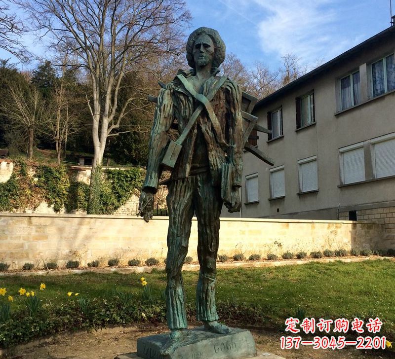 威海世界名人荷兰印象画派画家梵高青铜雕像