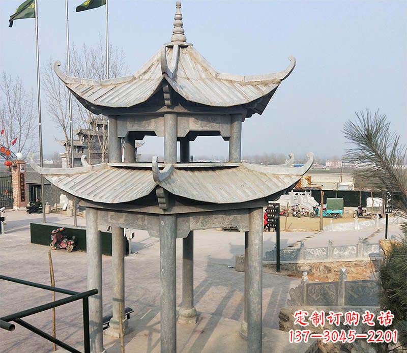 威海双层户外凉亭石雕