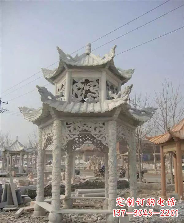 威海双层凉亭石雕