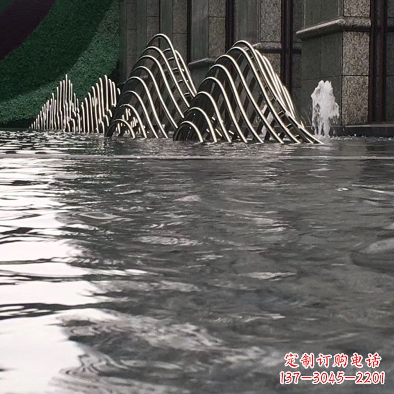 威海水池水景假山不锈钢