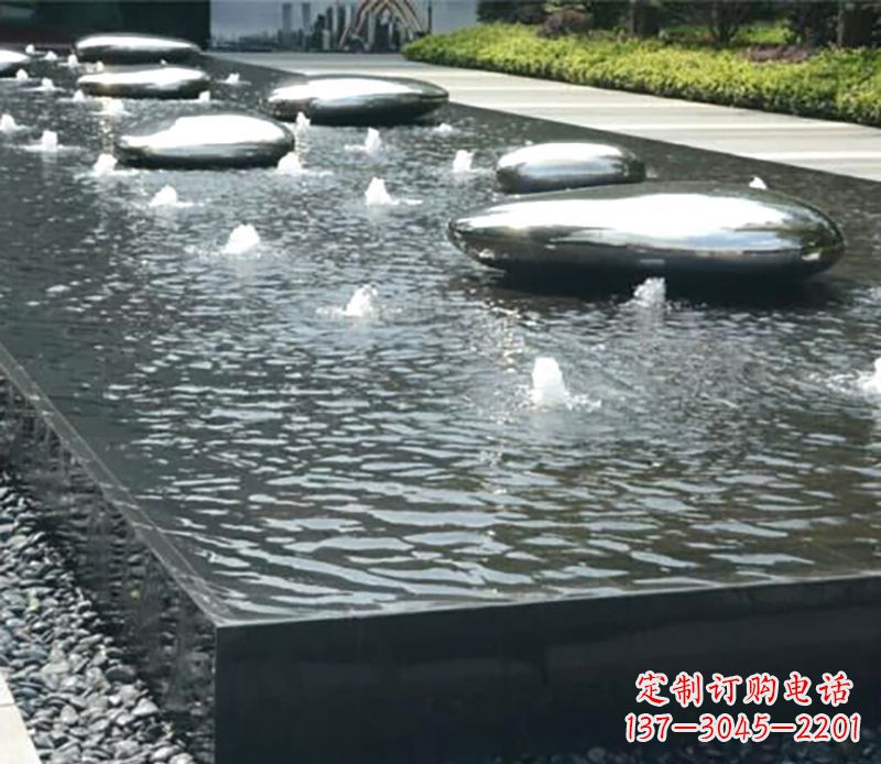 威海水滴水池不锈钢雕塑