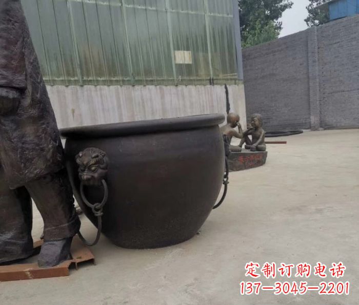 威海水缸铜雕塑 (2)