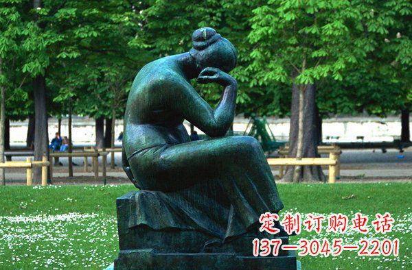 威海思考的女人青铜人物铜雕