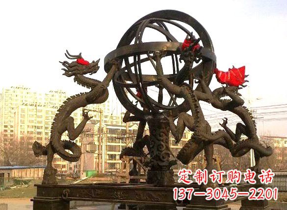 威海四龙戏珠城市景观铜雕