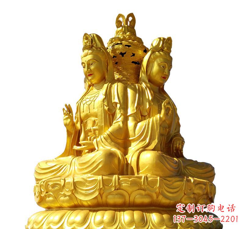 威海四面观音菩萨铜像