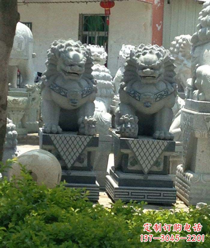 威海寺庙景观仿古石狮子
